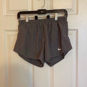 Grey Nike running shorts with built in underwear